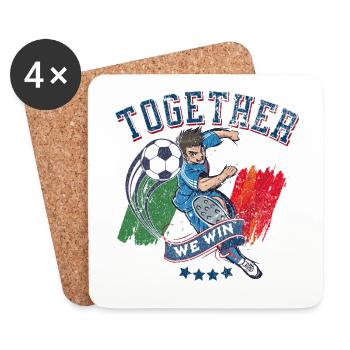 Together we win - Coasters (set of 4) - white - Front