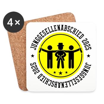 Junggesellenabschied 2025 Jga Team - Untersetzer (4er-Set) - Weiß - Vorne