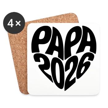 Papa 2026 - Untersetzer (4er-Set) - Weiß - Vorne
