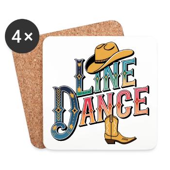Line Dance mein Hobby - meine Passion - mein Ding - Untersetzer (4er-Set) - Weiß - Vorne