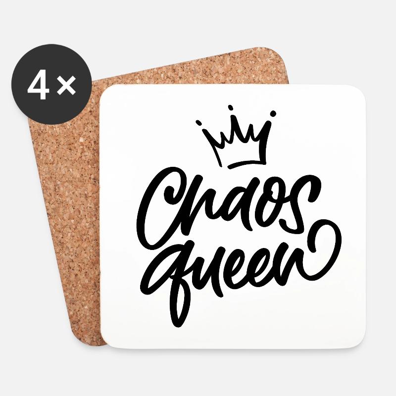 Chaos Queen - Untersetzer (4er-Set) - Weiß