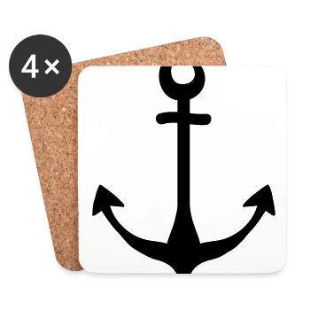 Anker Symbol - Untersetzer (4er-Set) - Weiß - Vorne
