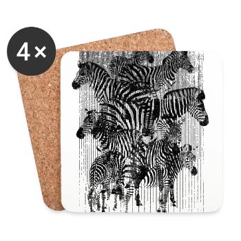 Zebra (Stripes) - Untersetzer (4er-Set) - Weiß - Vorne