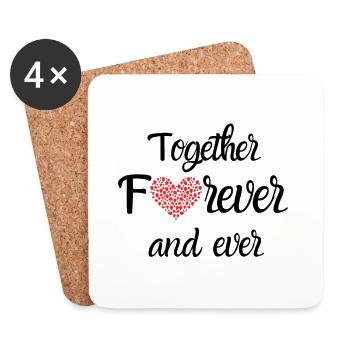 Together Forever and Ever - Dessous de verre (lot de 4) - blanc - Devant