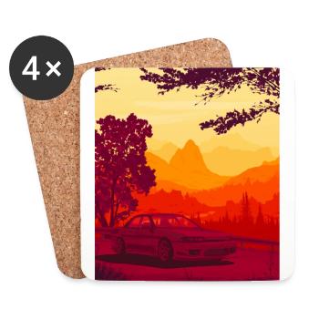 JDM Touge (R32) - Coasters (set of 4) - white - Front