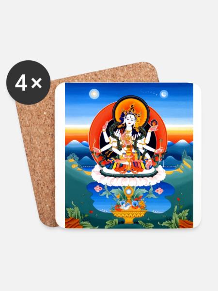 Buddha - Untersetzer (4er-Set) - Weiß