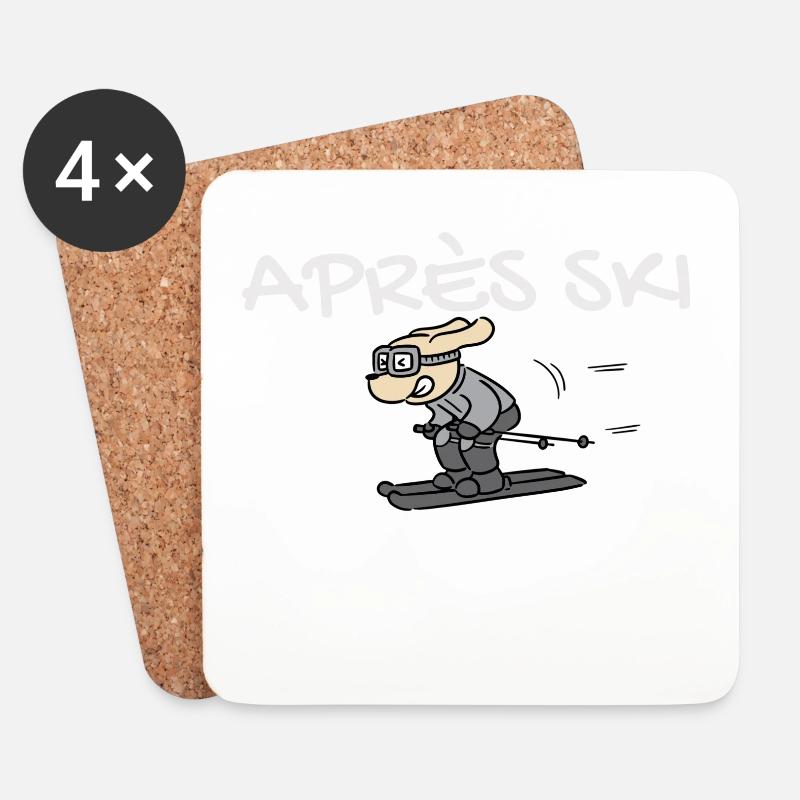 Apres Ski - Untersetzer (4er-Set) - Weiß