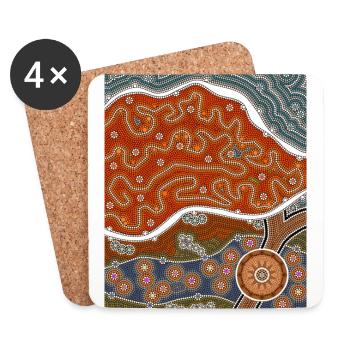 Salt flats - Coasters (set of 4) - white - Front