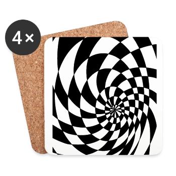 Psychedelische Formen - Untersetzer (4er-Set) - Weiß - Vorne