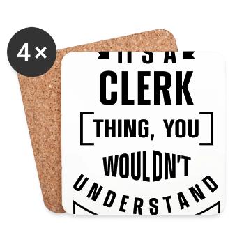 It's A Clerk Thing You Wouldn't Understand Banker - Untersetzer (4er-Set) - Weiß - Vorne
