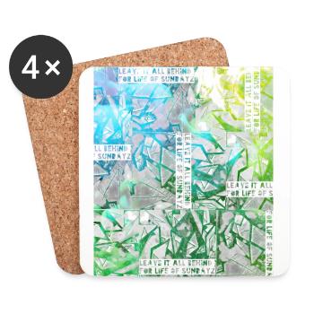 Leave it all behind for life of sundays XO32 - Coasters (set of 4) - white - Front
