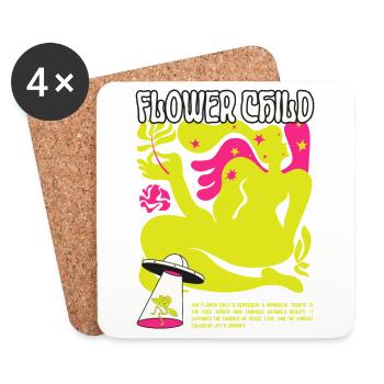 Sérénité épanouie Embrassez votre enfant fleur intérieure - Dessous de verre (lot de 4) - blanc - Devant