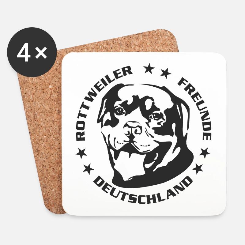 Rottweiler Freunde Logo - Untersetzer (4er-Set) - Weiß