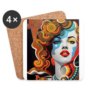Cover pop 3 Star - Coasters (set of 4) - white - Front