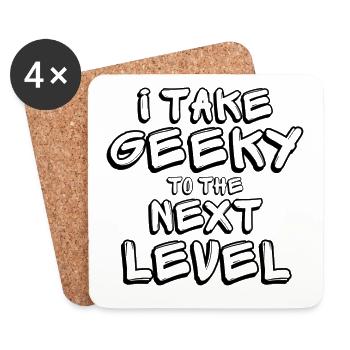 I Take Geeky To The Next Level - Coasters (set of 4) - white - Front