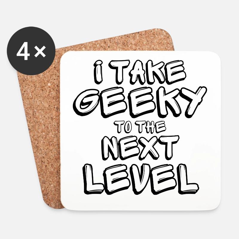 Ich bringe Geeky auf die nächste Stufe - Untersetzer (4er-Set) - Weiß