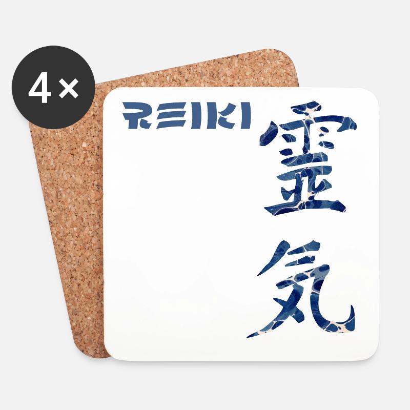 reiki japanisch e 12 - Untersetzer (4er-Set) - Weiß