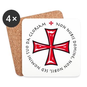 Templerkreuz 02 non nobis domine Crusader - Untersetzer (4er-Set) - Weiß - Vorne