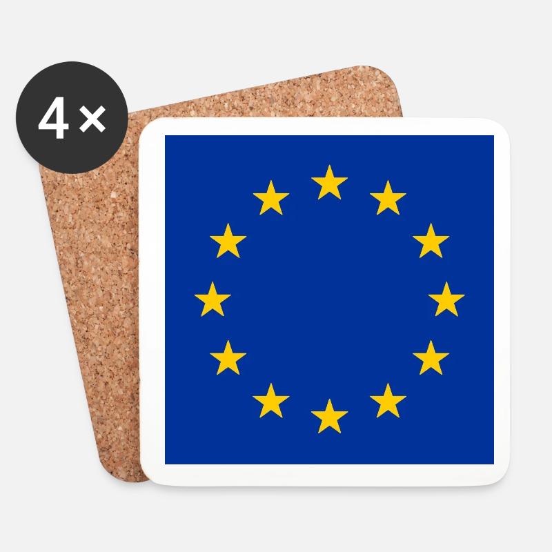 Europa Flagge EU - Untersetzer (4er-Set) - Weiß