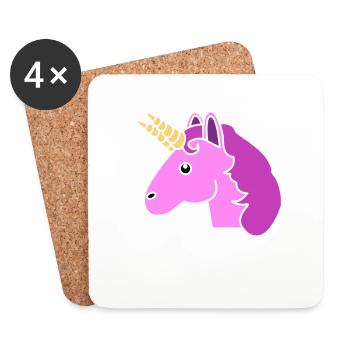 Licorne licorne - Dessous de verre (lot de 4) - blanc - Devant