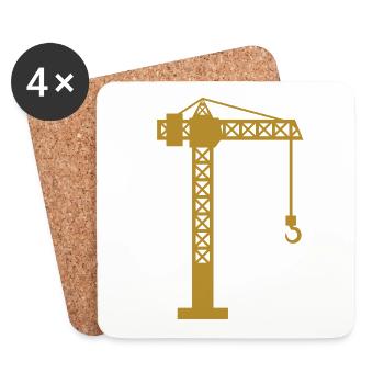 Crane construction site - Coasters (set of 4) - white - Front