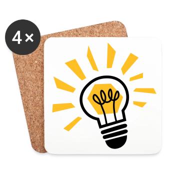 Light bulb - Glühbirne - ampoule - Lampe - Licht - Untersetzer (4er-Set) - Weiß - Vorne
