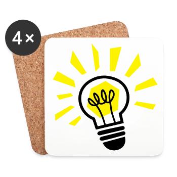 Glühbirne - light bulb - Ampoule - Licht - Lampe - Untersetzer (4er-Set) - Weiß - Vorne