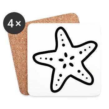 Seestern starfish étoile de mer - Untersetzer (4er-Set) - Weiß - Vorne