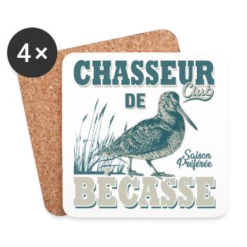 Chasseur de bécasse cadeau cool chasse chasser - Dessous de verre (lot de 4) - blanc - Devant