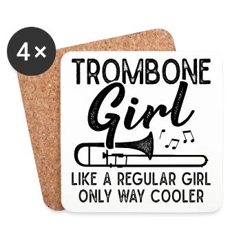 Trombone Girls Brass Band Trombonist - Coasters (set of 4) - white - Front