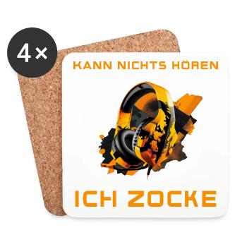 Can't hear anything I'm gaming - Gamer, Headset, Geek - Coasters (set of 4) - white - Front