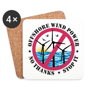 Offshore Wind Power No Thanks - Coasters (set of 4) - white - Front
