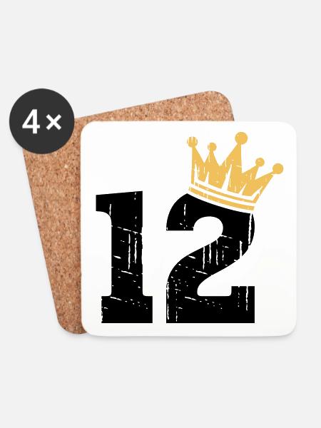 12 Krone 12. Geburtstag 12 Jahre - Untersetzer (4er-Set) - Weiß