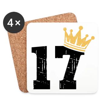 17 Crown 17th Birthday 17 Years - Coasters (set of 4) - white - Front
