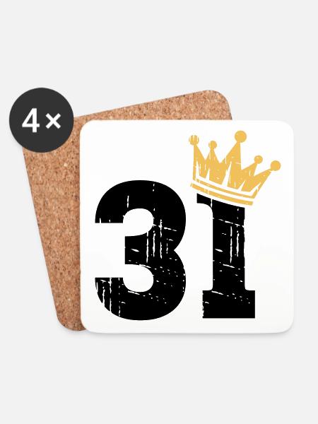 31 Crown 31st Birthday 31 years old - Coasters (set of 4) - white
