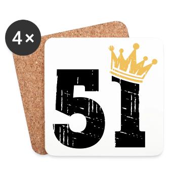 51 Crown 51st Birthday 51 years old - Coasters (set of 4) - white - Front