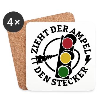 Zieht der Ampel den Stecker - Spruch - Untersetzer (4er-Set) - Weiß - Vorne