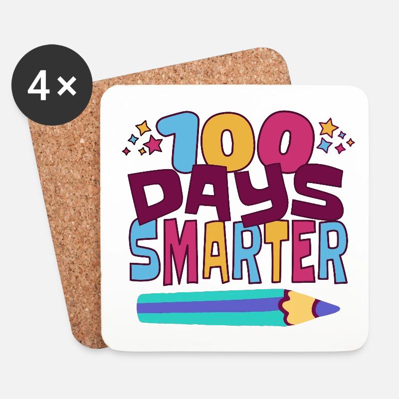 100 days smarter - Coasters (set of 4) - white