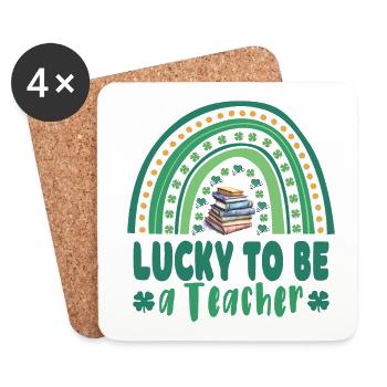 Lucky to be a teacher on St. Patricks Day - Coasters (set of 4) - white - Front
