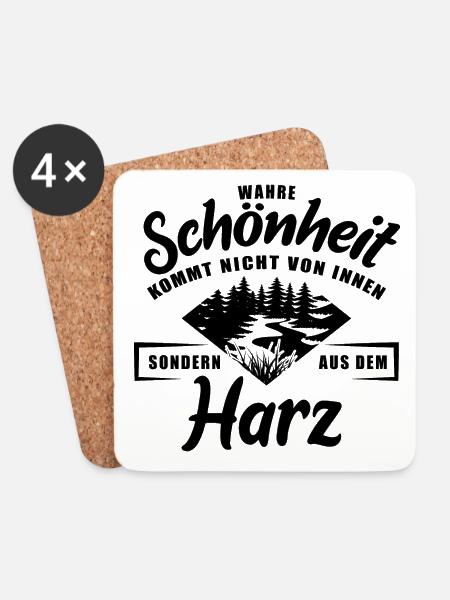 Wahre Schönheit kommt nicht von innen - Harz - Untersetzer (4er-Set) - Weiß