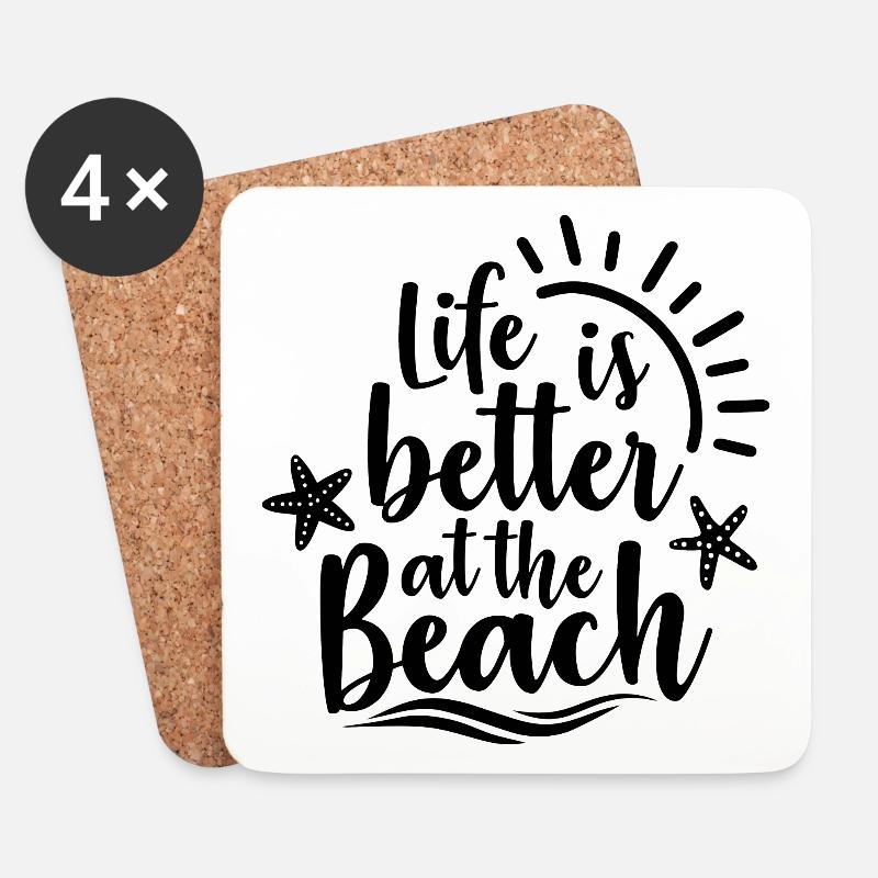 Life Is Better At The Beach - Untersetzer (4er-Set) - Weiß