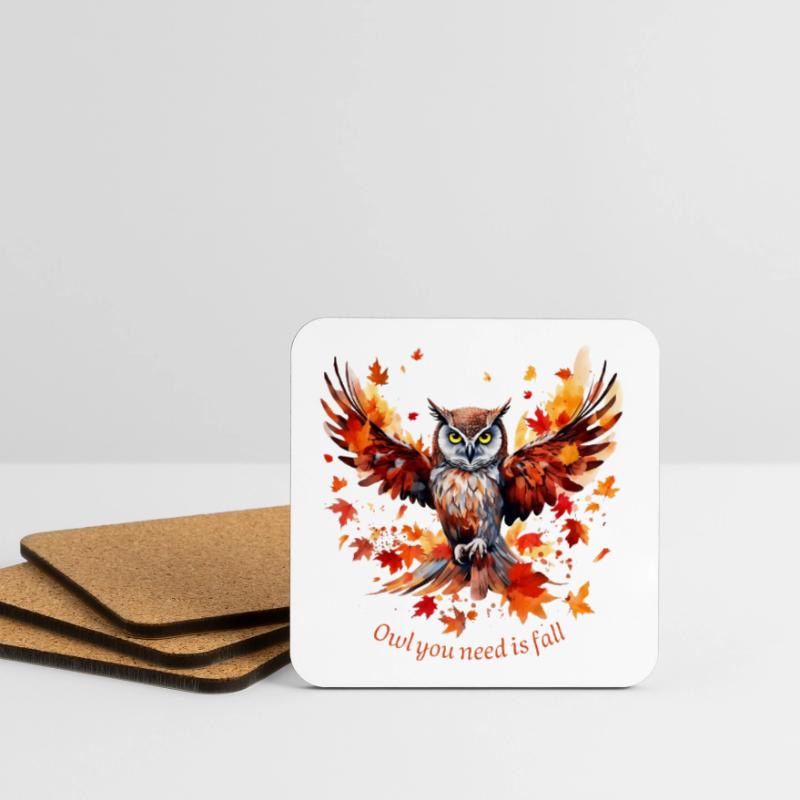 Herbst Eule Untersetzer (4er-Set)