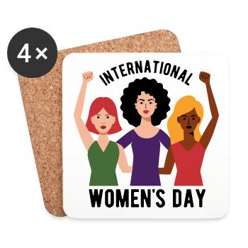 International Women's Day - Gift - Coasters (set of 4) - white - Front