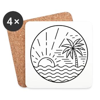 Sunset Circle - Untersetzer (4er-Set) - Weiß - Vorne