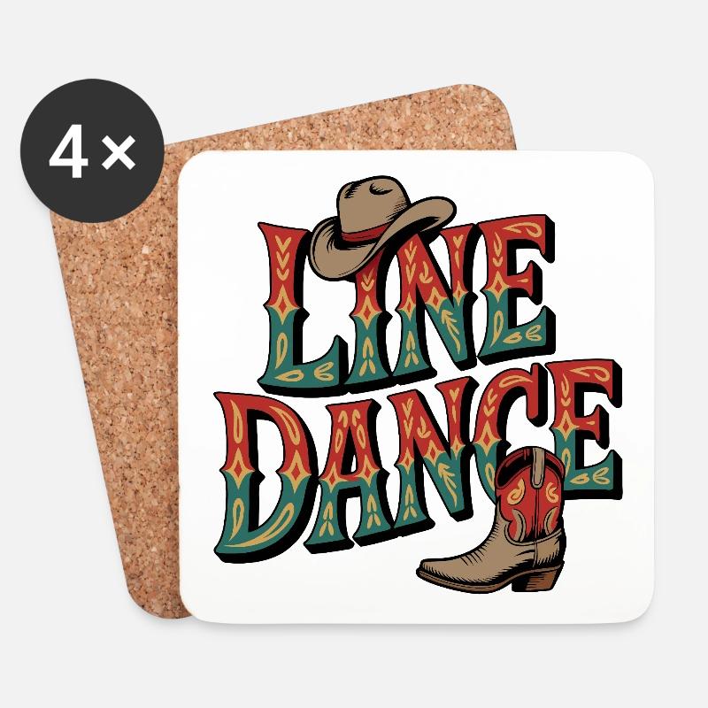 Line Dance mein Hobby - meine Passion - Untersetzer (4er-Set) - Weiß