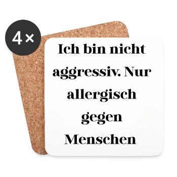 Sarcasm not aggressive - Coasters (set of 4) - white - Front