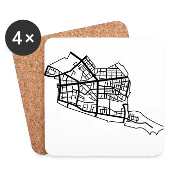 Friedrichshain Berlin - Coasters (set of 4) - white - Front