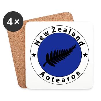 New Zealand Wappen Blau - Dessous de verre (lot de 4) - blanc - Devant
