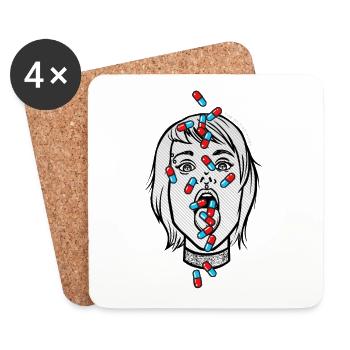 Addicted - Coasters (set of 4) - white - Front