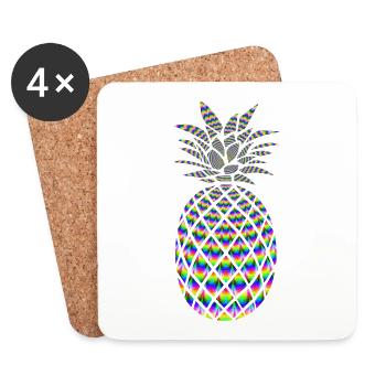 ANANAS PSYCHÉDÉLIQUE - Dessous de verre (lot de 4) - blanc - Devant
